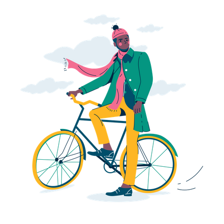 Man riding bicycle  Illustration
