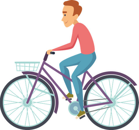 Man Riding Bicycle  Illustration