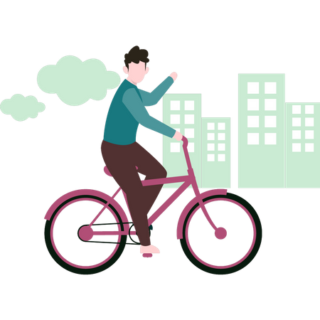 Man riding bicycle  Illustration
