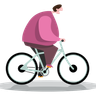 illustration fat man ride bike