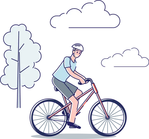 Man riding bike Illustration