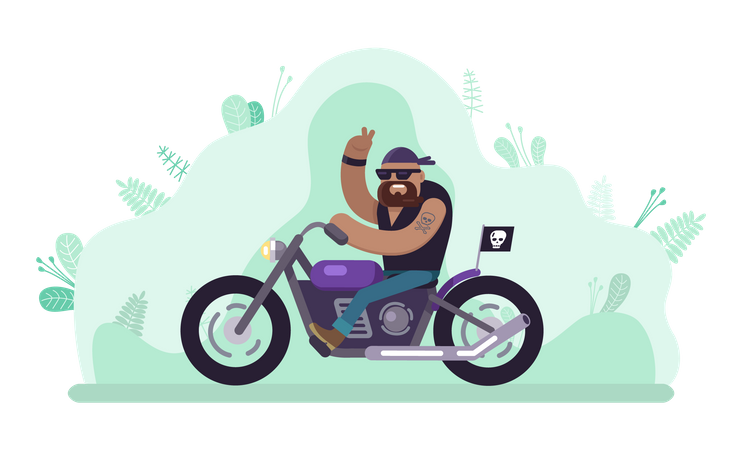Man riding bike  Illustration