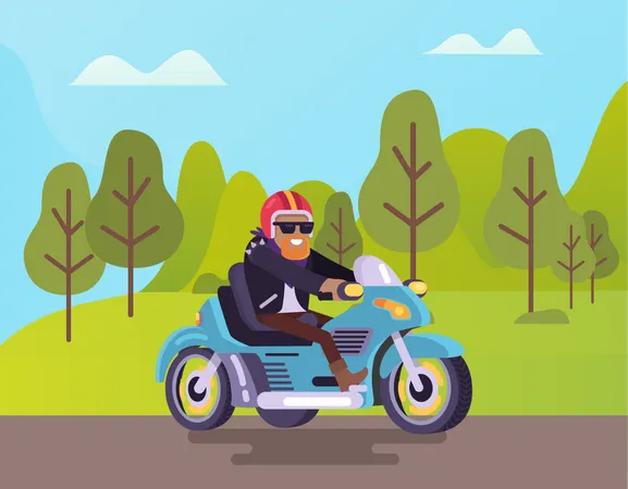 Man riding bike  Illustration