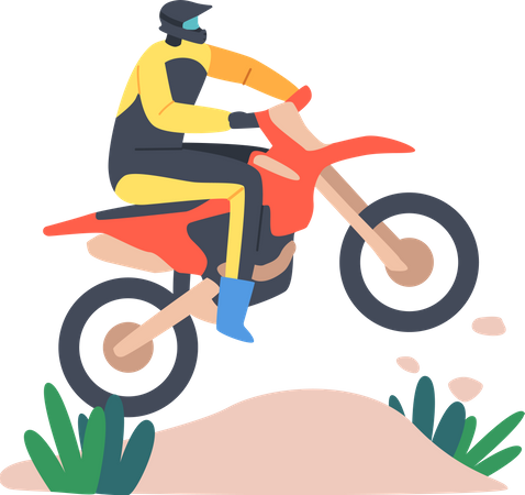 Man riding bike and doing extreme stunts  イラスト