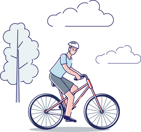 Man riding bike  Illustration