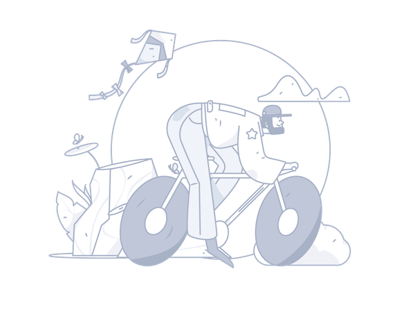 Man riding cycle  Illustration