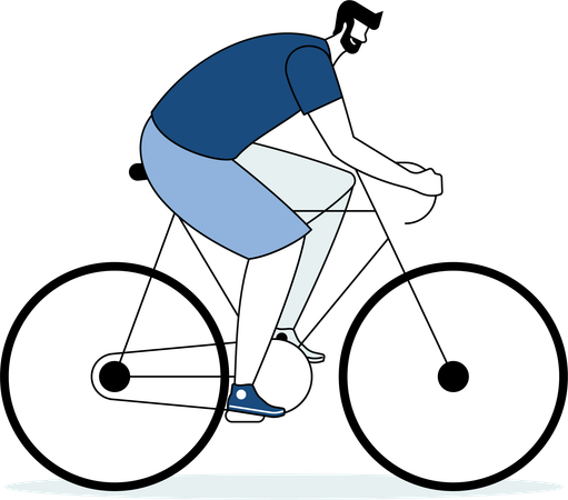 自転車に乗る男性  イラスト