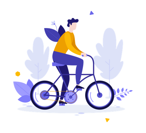 Best Premium Man riding Cycle Illustration download in PNG & Vector format