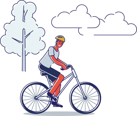 Man riding cycle Illustration