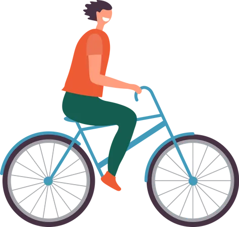 Man riding cycle Illustration