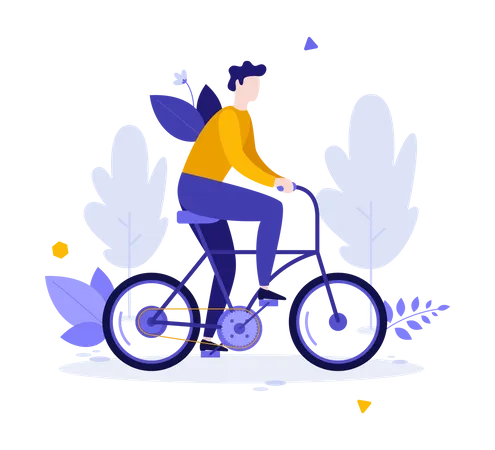 Man riding Cycle  Illustration