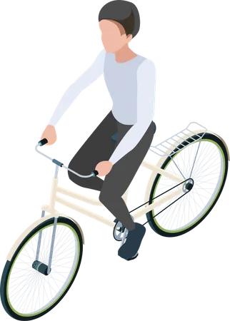 Man riding cycle  Illustration