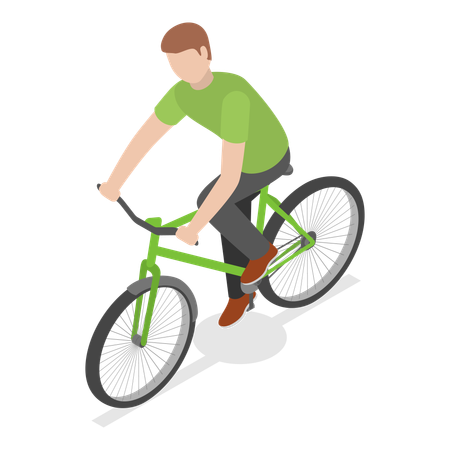 Man riding cycle  Illustration