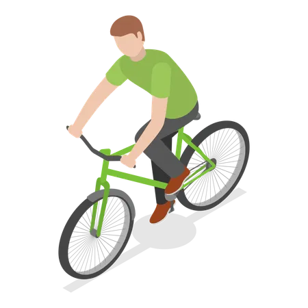 Man riding cycle  Illustration