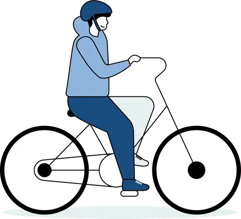 Man riding cycle  Illustration