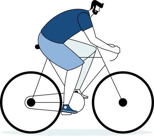 Man riding cycle  Illustration