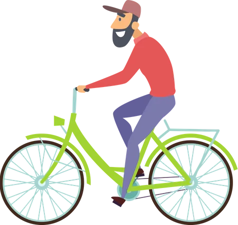 Man Riding Cycle  Illustration