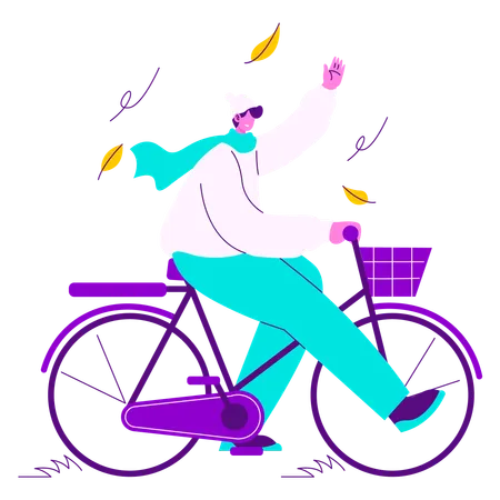 Man riding cycle  Illustration