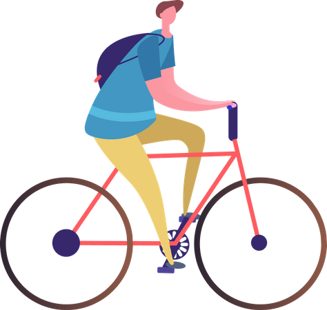 Man riding cycle  Illustration