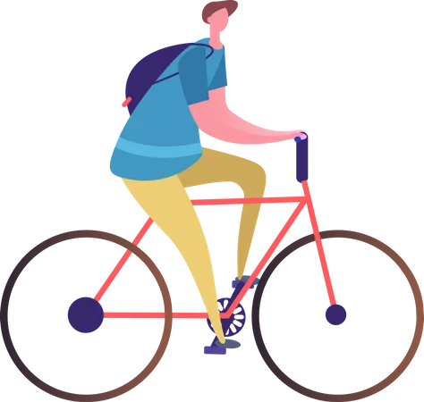 Man riding cycle  Illustration