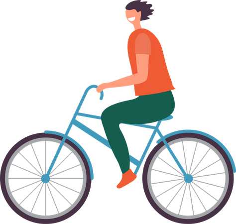 Man Riding Cycle  Illustration