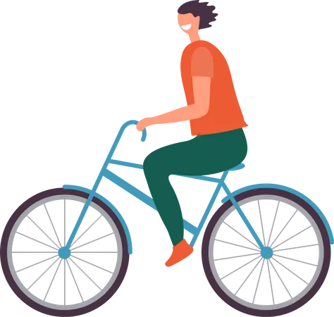 Man Riding Cycle  Illustration