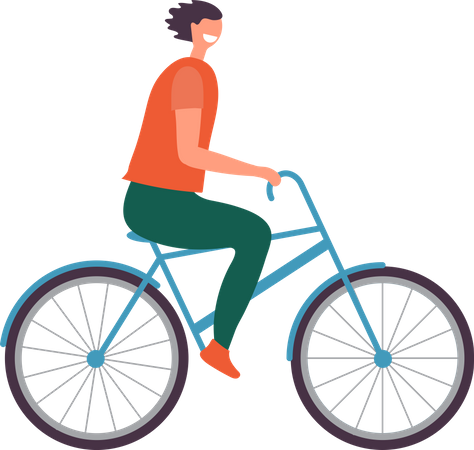 Man riding cycle  Illustration