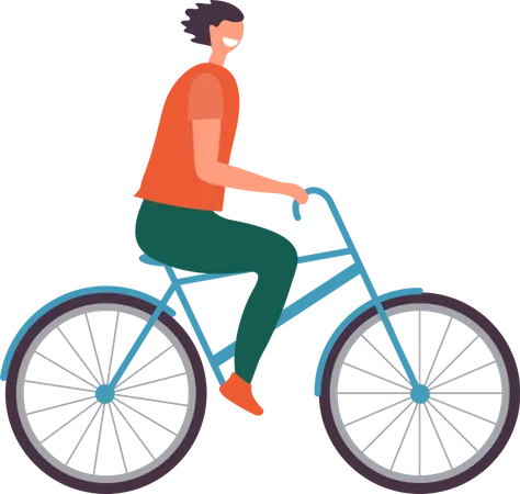 Man riding cycle  Illustration