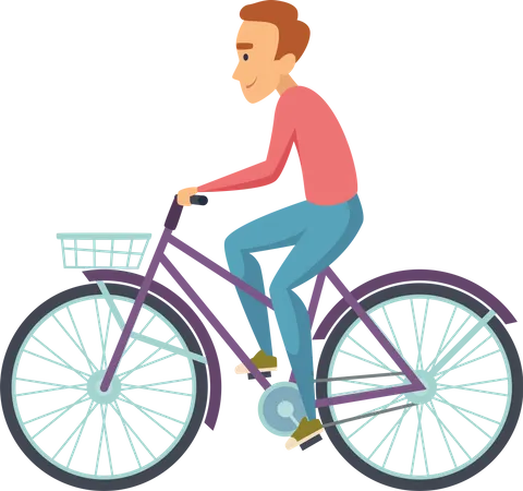 Man riding cycle  Illustration