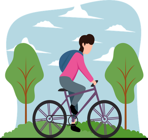 Man riding cycle  Illustration