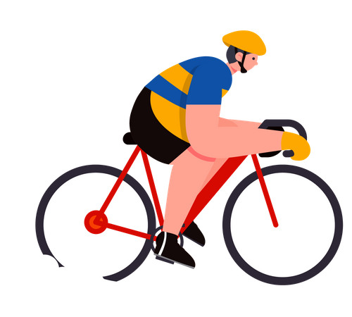 Man riding cycle  Illustration