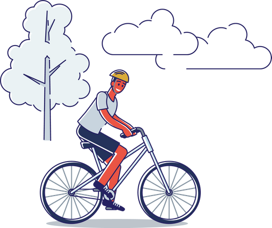 Man riding cycle  Illustration