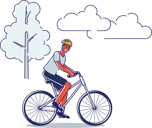 Man riding cycle  Illustration