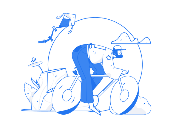 Man riding cycle  Illustration