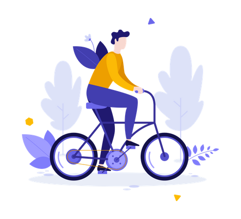 Man riding Cycle  Illustration