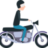 illustration riding motorcycle