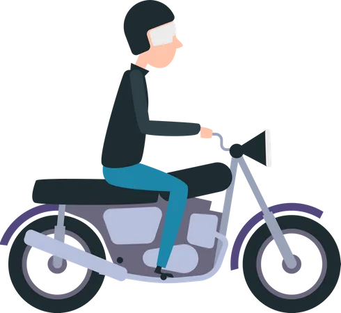 Man riding motorbike  Illustration