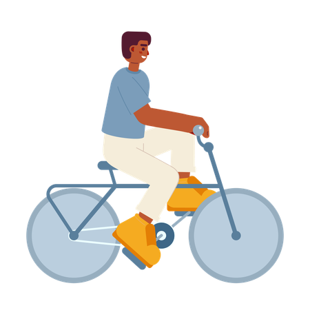 Man riding on bike  Illustration