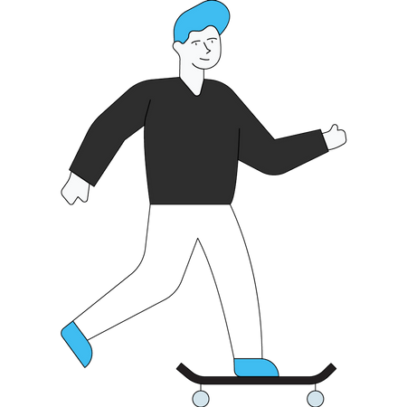 Man riding skateboard Illustration