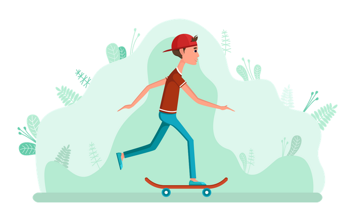 Man riding skateboard  Illustration