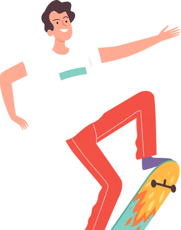 Man riding skateboard  Illustration