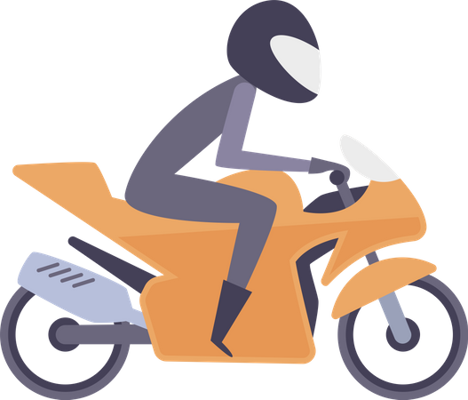 Man riding sports bike Illustration