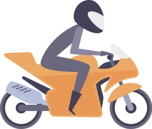 Man riding sports bike  Illustration