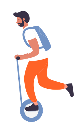 Man riding unicycle  Illustration