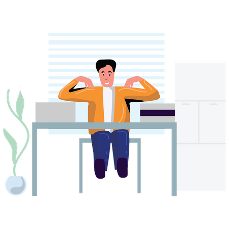 Man rotating arms for workout Illustration