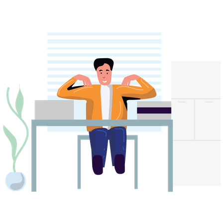 Man rotating arms for workout  Illustration