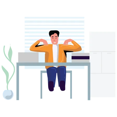 Man rotating arms for workout  Illustration