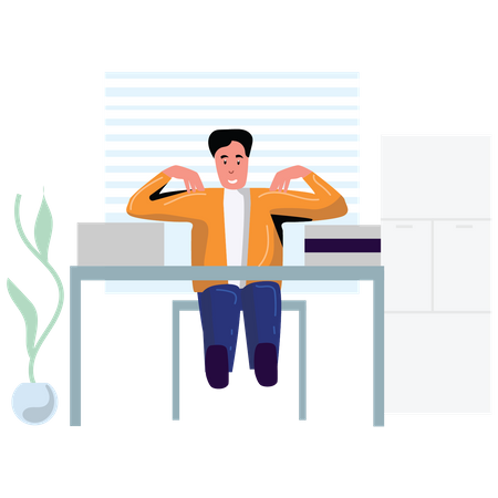 Man rotating arms for workout  イラスト