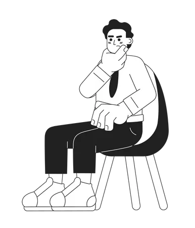 Man rubbing chin  Illustration