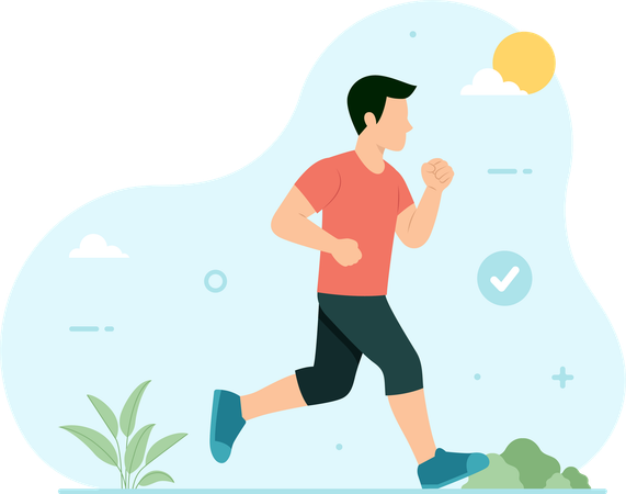 Man running and Jogging  Illustration